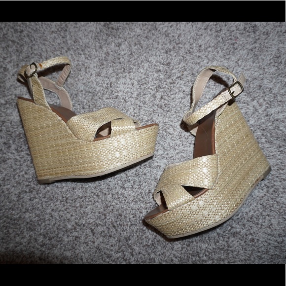Forever 21 Shoes - Cute tan wedge sandals